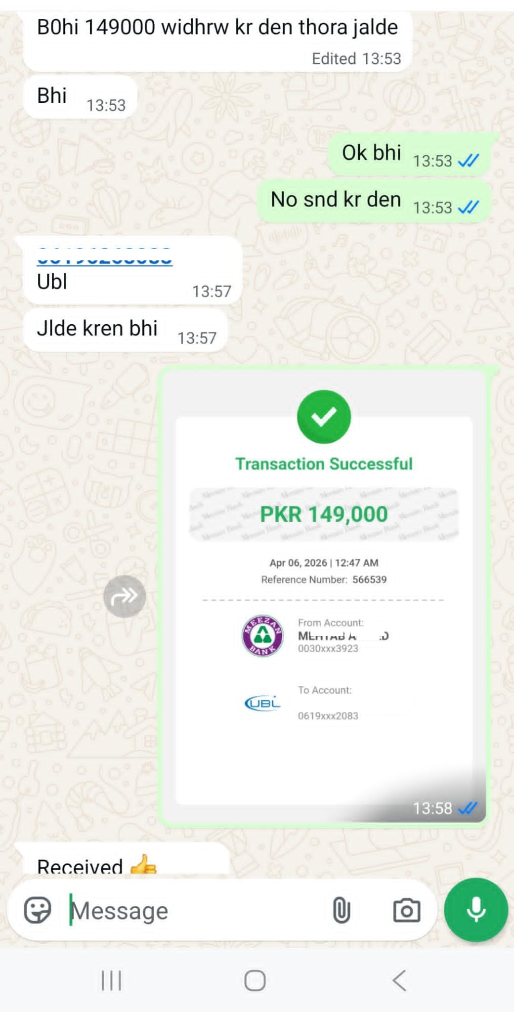 WhatsApp review screenshot