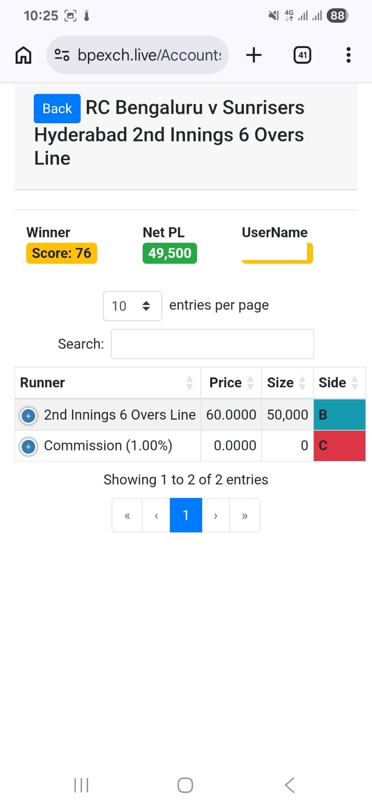 Winning screenshot